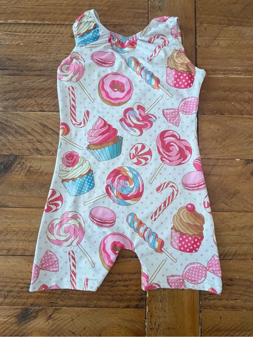 Kids Sweet Treats Pink Scoop-Neck One-Piece leotard